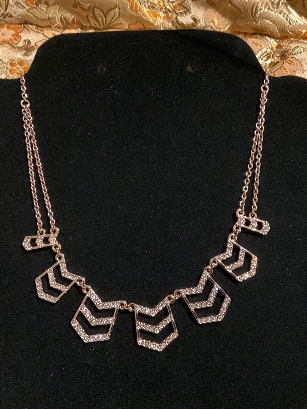 Touchstone Swarovski Crystal Take Shape Necklace Rose Gold Geometric #1548N